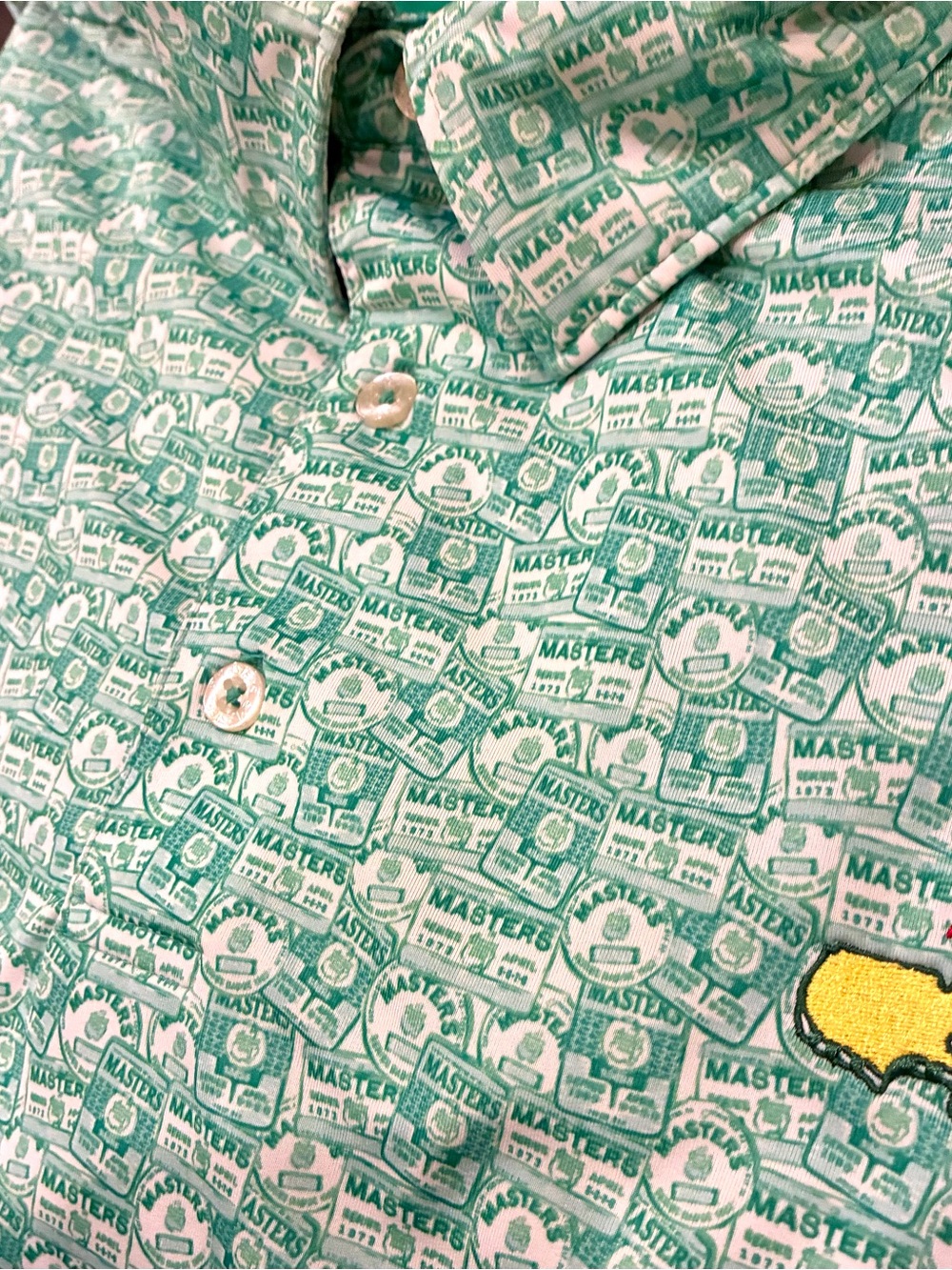 2026 Authentic Masters Tech Men's Badge Design Performance Golf Shirt Polo Large - Picture 3 of 7